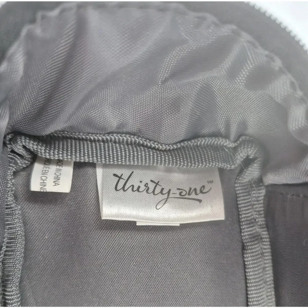 Thirty-one Black White Soft-side Travel Jewelry Organizer 5.5x3.5x3